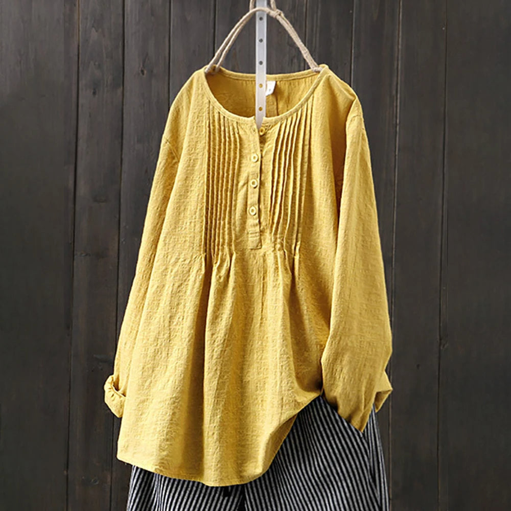 Ingrid | Knappar Stilfull Blus – bild 4