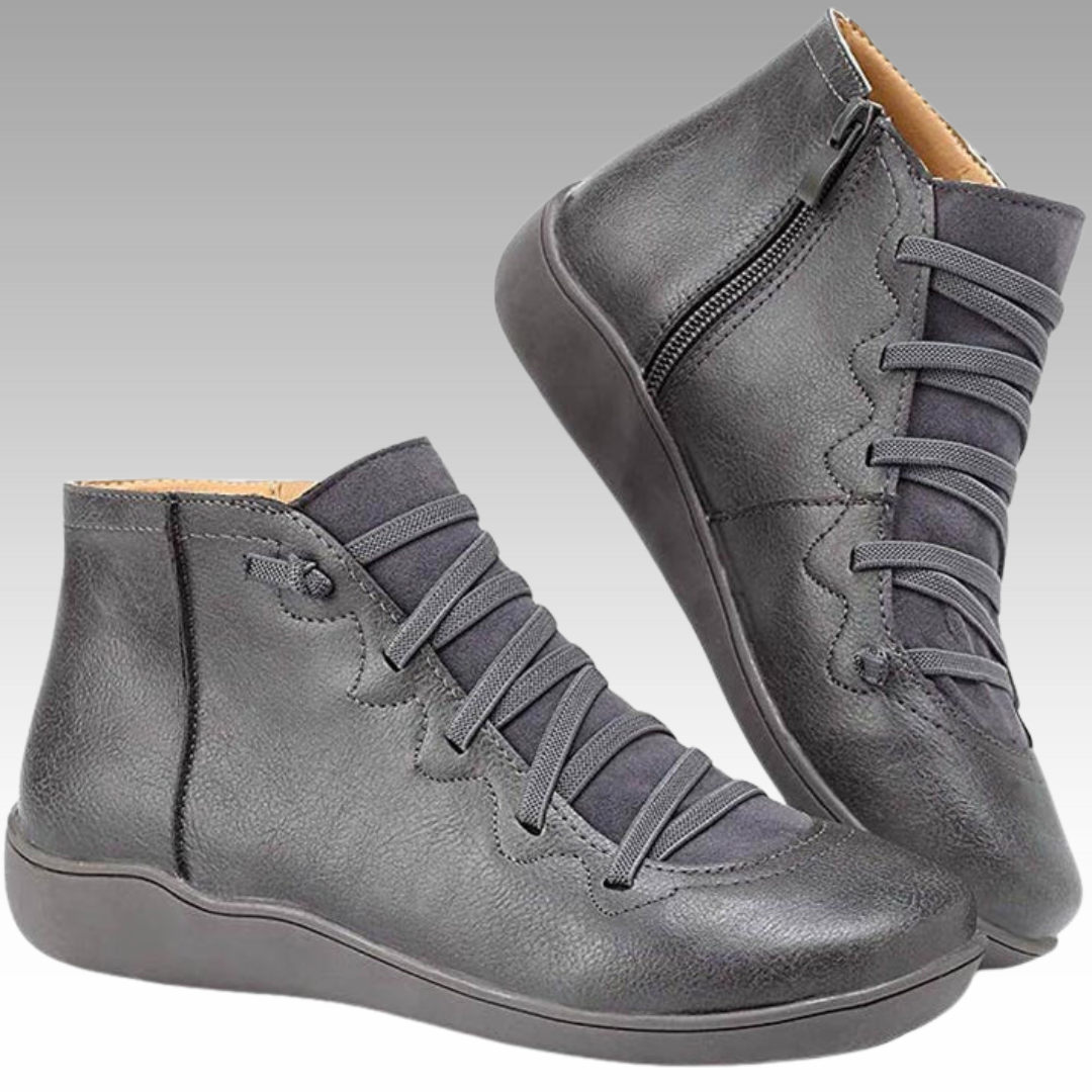 Nina™ - Trendiga Ortopediska Ankelboots i Vintage-stil – bild 4
