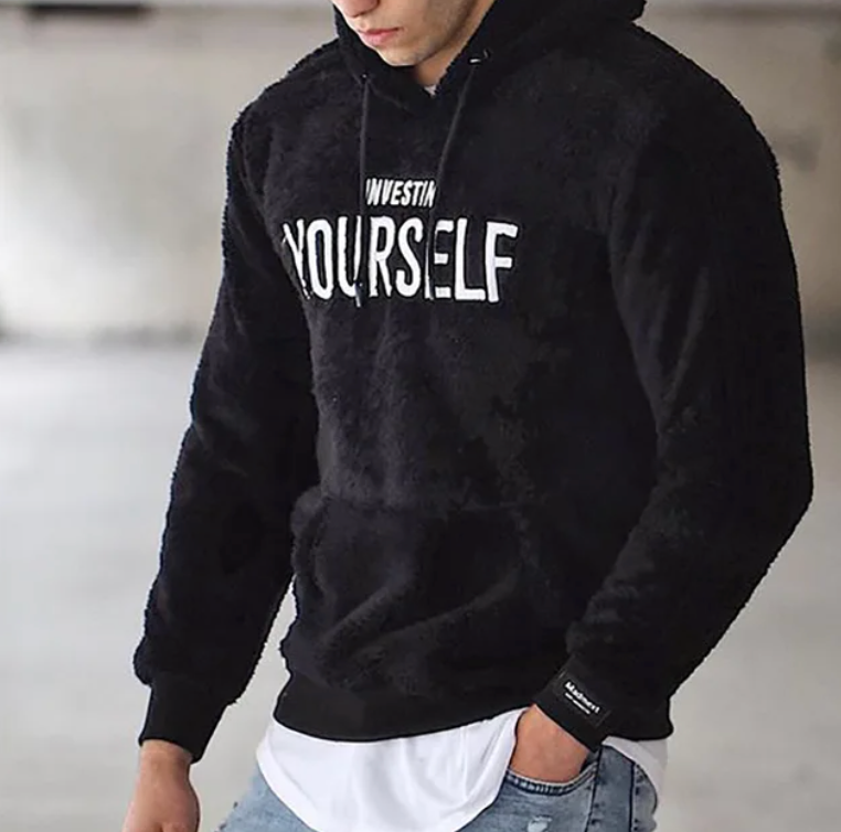 Malte™ - Mysig Hoodie Med Motiverande Tryck – bild 3