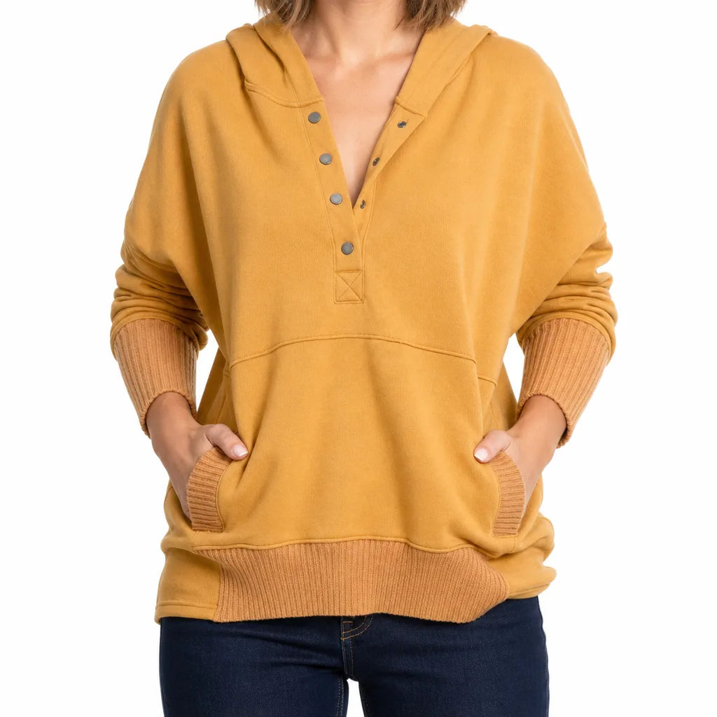 Brumelle - Oversized Luvtröja Med Tryckknappar För Avslappnade Dagar – bild 4