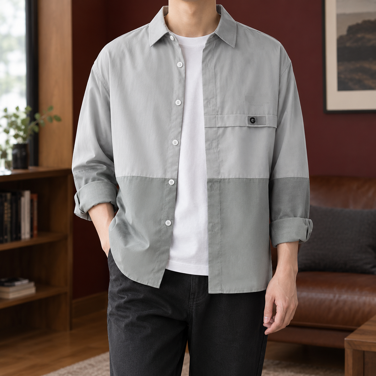 Corvell - Färgblockad Overshirt För Vardaglig Layering