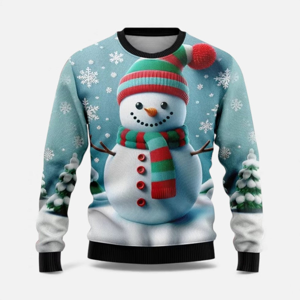 Julklang - Ful Jultröja Herr Tomte Snögubbe Tryck Lätt Material Julfest – bild 10