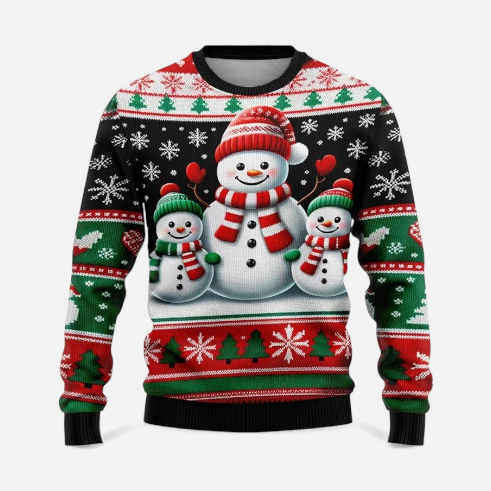 Julklang - Ful Jultröja Herr Tomte Snögubbe Tryck Lätt Material Julfest