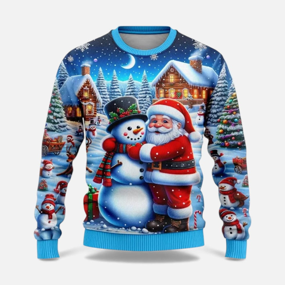 Julklang - Ful Jultröja Herr Tomte Snögubbe Tryck Lätt Material Julfest – bild 5