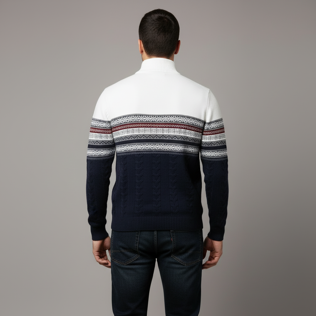 Kelvora - Half-Zip Mönstrad Tröja För Fritid – bild 3