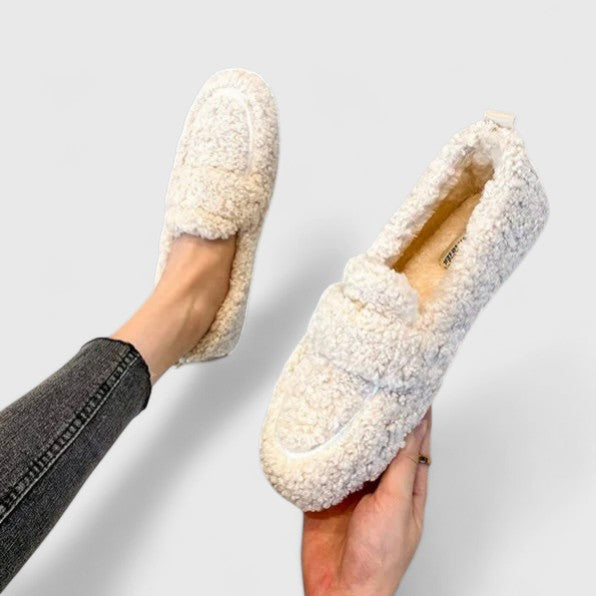 Lamora - Tofflor Dam Fårskinnsfoder Mockasinstil Gummisula Hemma – bild 2