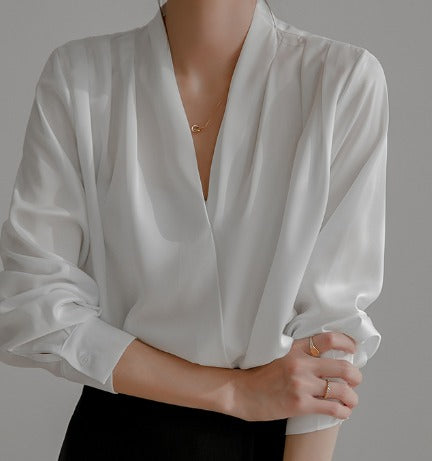Lucetta - Draperad Omlottbluse Till Arbete Och Fest – bild 3