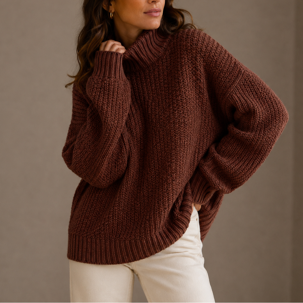 Vindra - Oversize Chunky Polotröja För Höst Och Vinter – bild 4