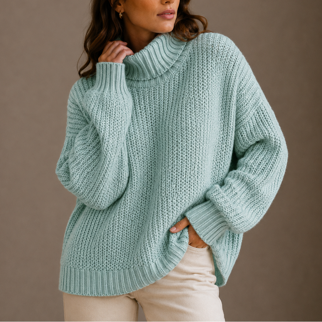 Vindra - Oversize Chunky Polotröja För Höst Och Vinter – bild 6
