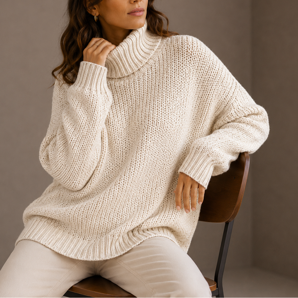 Vindra - Oversize Chunky Polotröja För Höst Och Vinter – bild 8