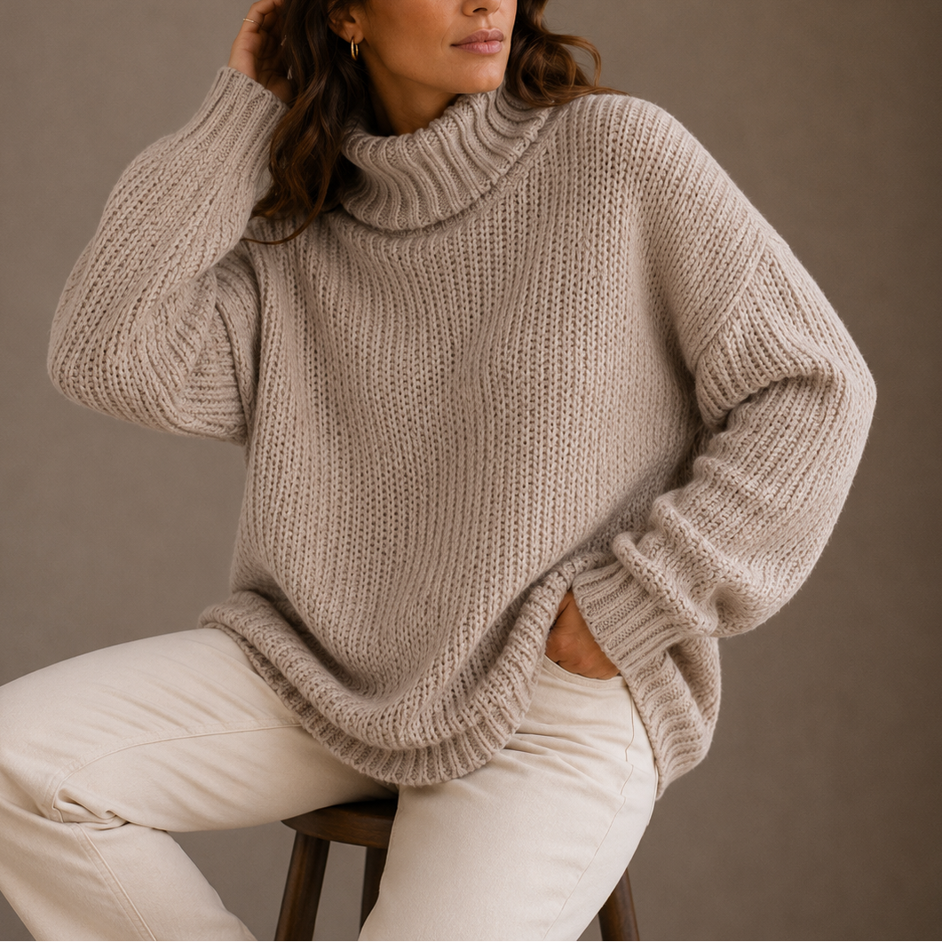 Vindra - Oversize Chunky Polotröja För Höst Och Vinter – bild 9