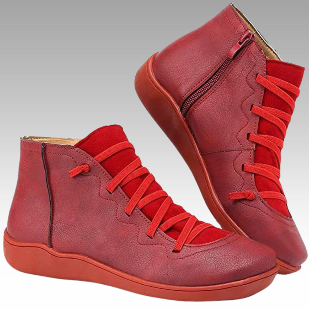 Nina™ - Trendiga Ortopediska Ankelboots i Vintage-stil – bild 2