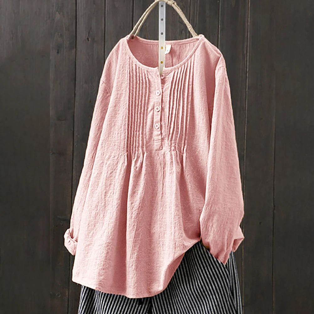 Ingrid | Knappar Stilfull Blus – bild 3