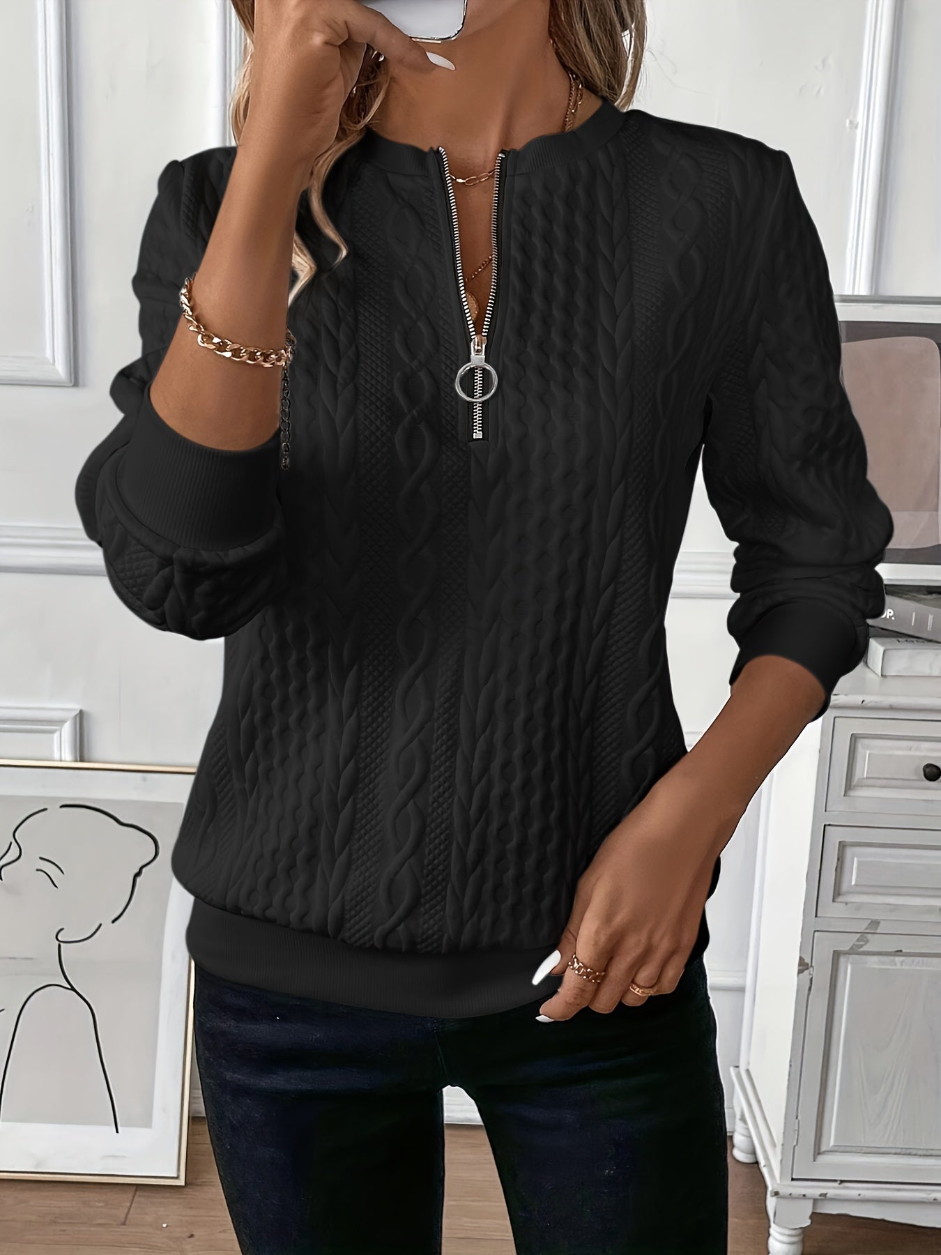 Alla | Elegant zip-tröja – bild 4