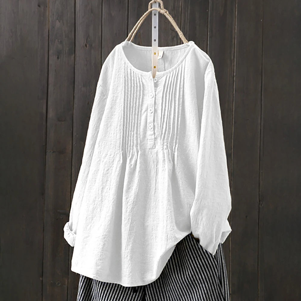 Ingrid | Knappar Stilfull Blus – bild 2