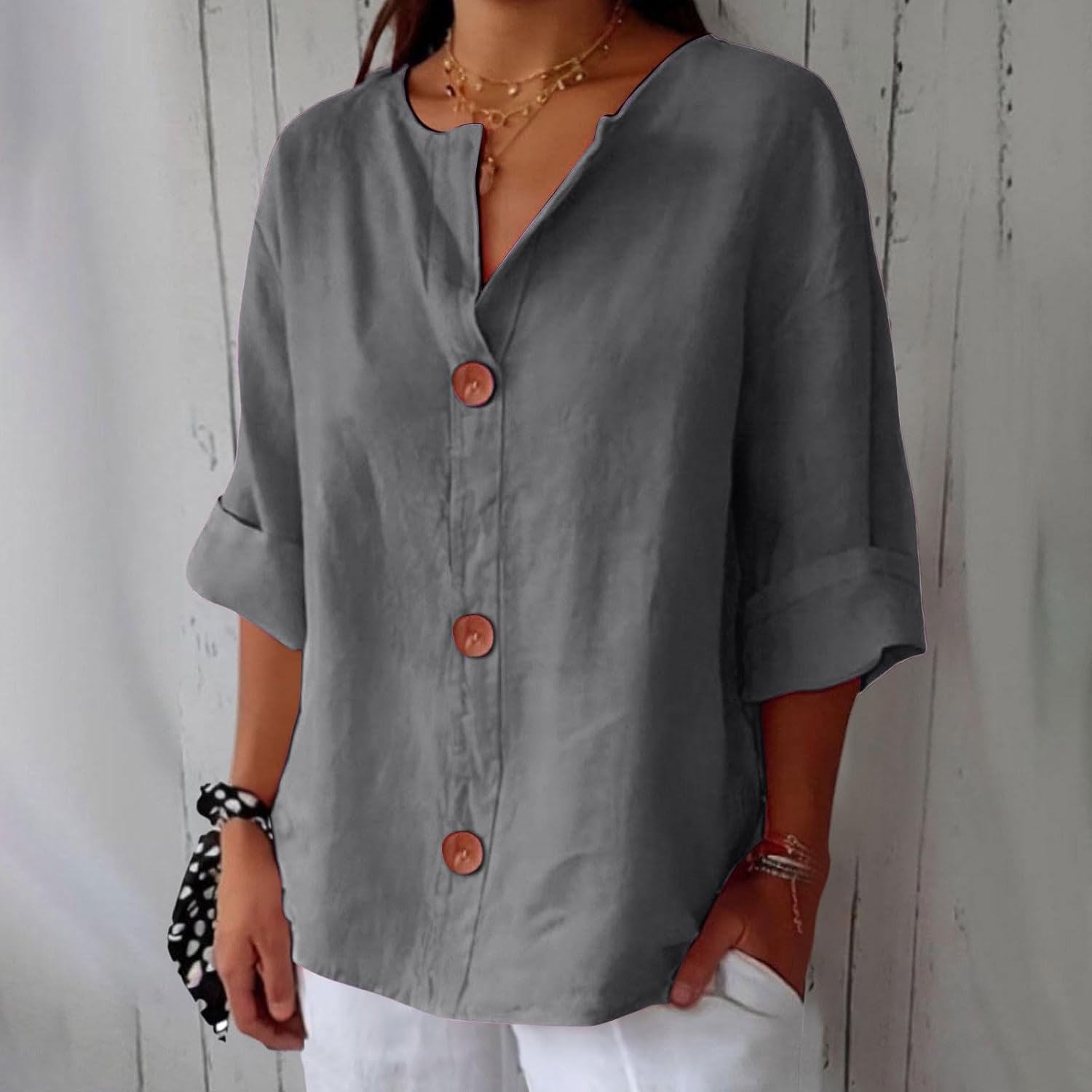 Julia | Löst Sittande Elegant Blus – bild 4