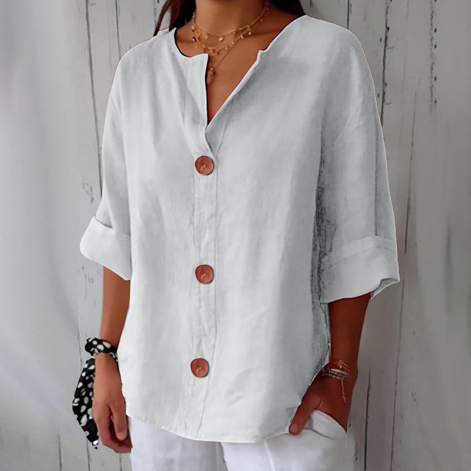 Julia | Löst Sittande Elegant Blus – bild 9