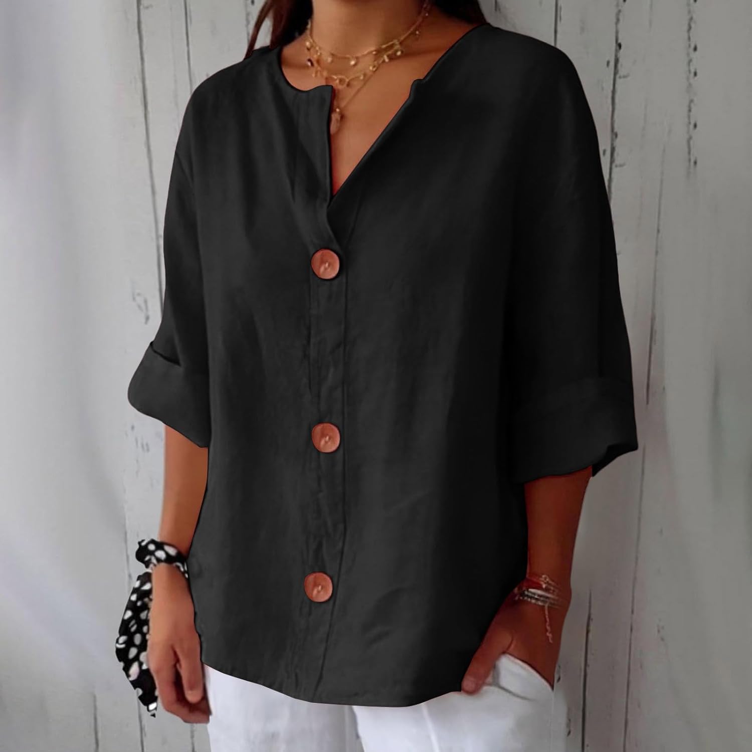 Julia | Löst Sittande Elegant Blus – bild 11
