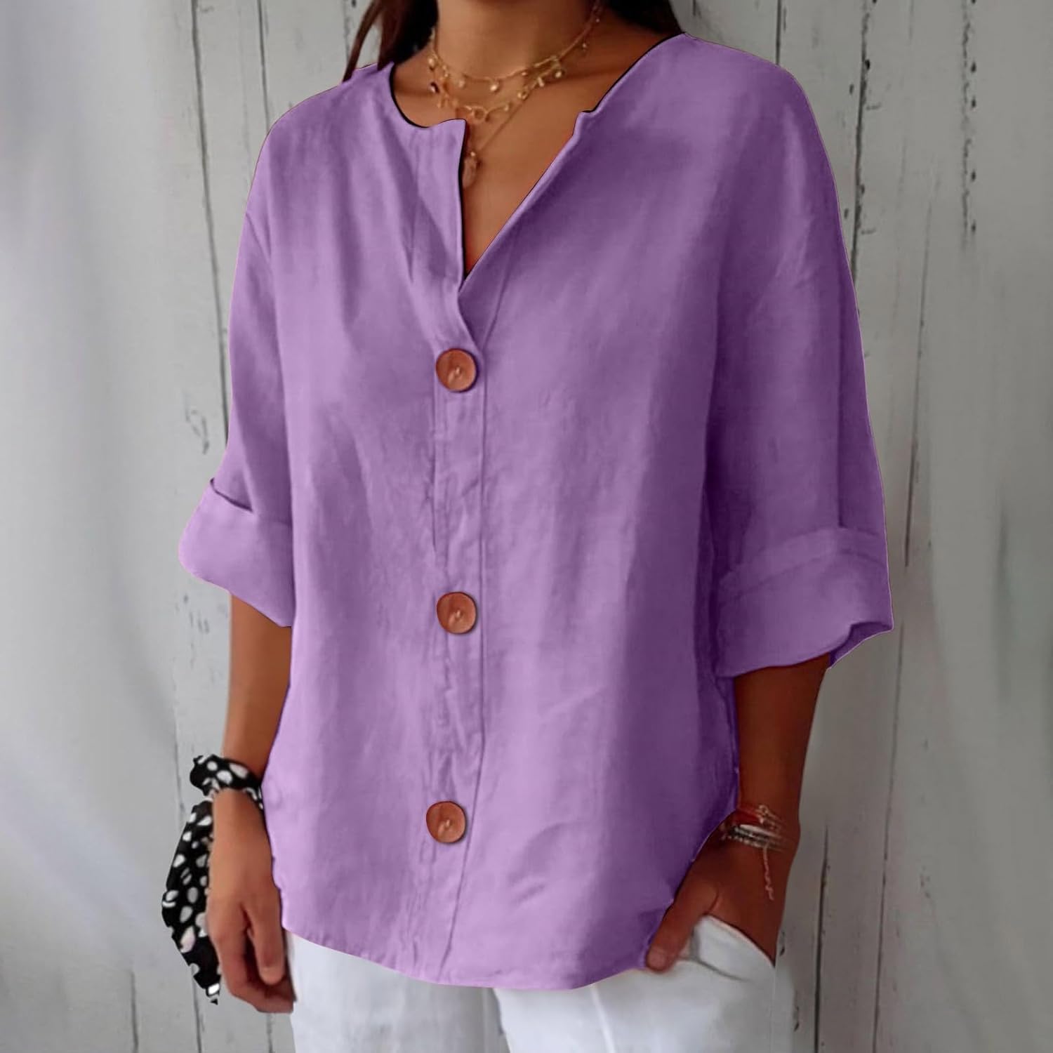 Julia | Löst Sittande Elegant Blus – bild 10