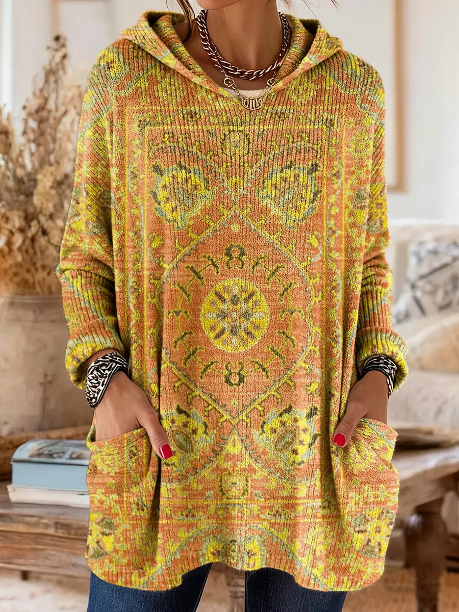 Jessica | Tunika I Stickat Med Huva Och Fickor – bild 8