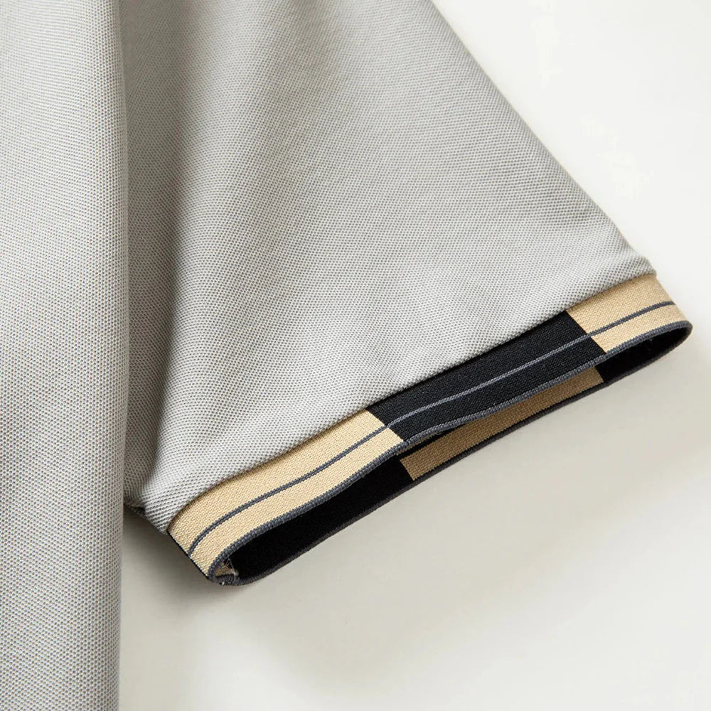 Marius™ – Elegant Pikétröja med Kontrasterande Detaljer – bild 8