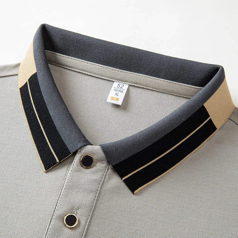 Marius™ – Elegant Pikétröja med Kontrasterande Detaljer – bild 7