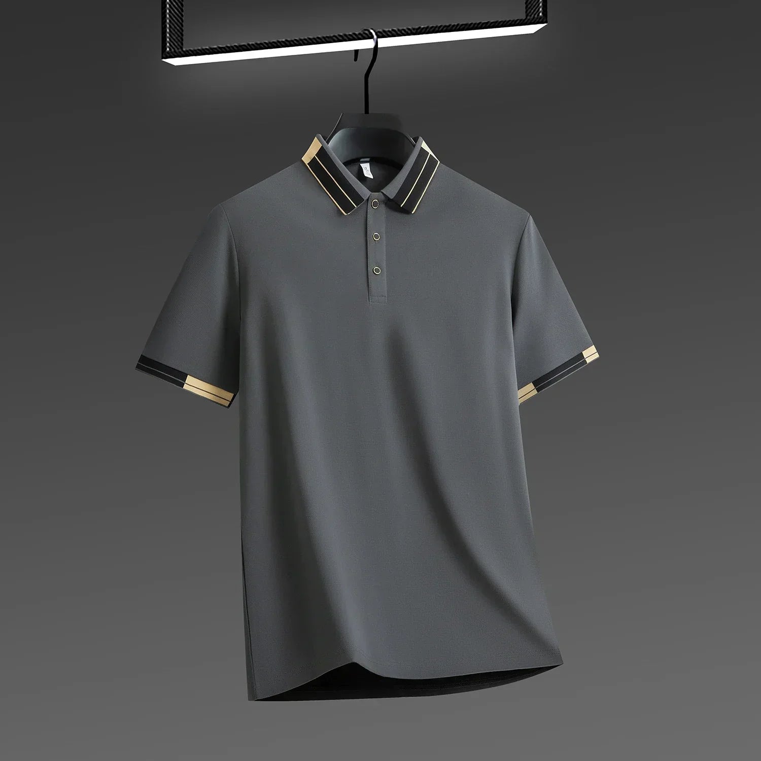 Marius™ – Elegant Pikétröja med Kontrasterande Detaljer – bild 5
