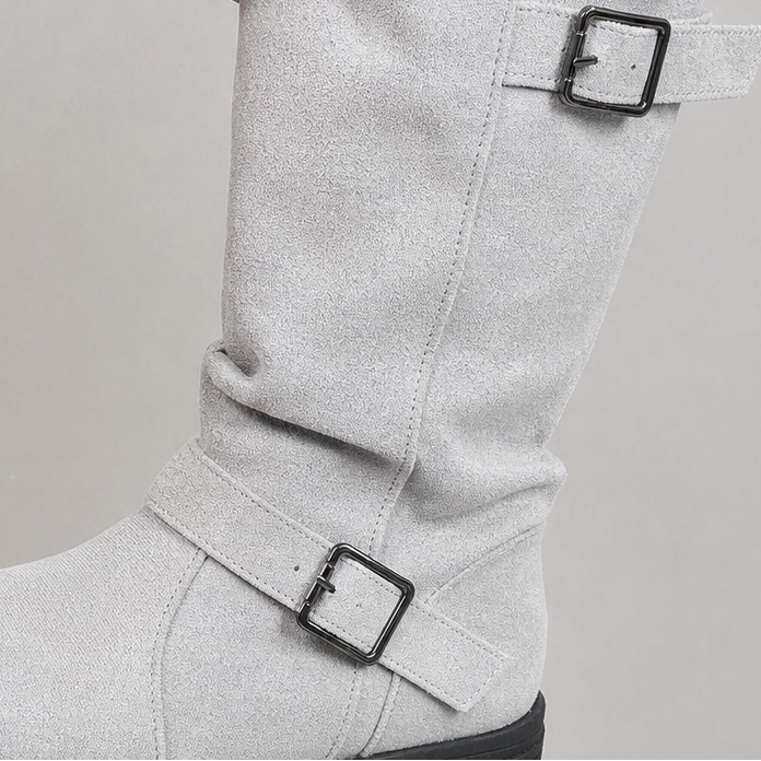 Fjalora - Veckade Boots Med Räfflad Krage För Vardagsbruk – bild 9