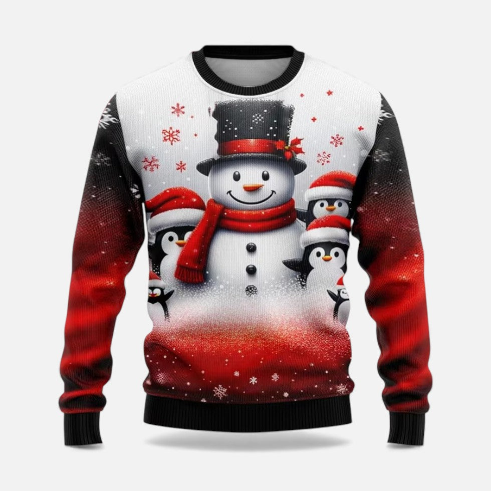 Julklang - Ful Jultröja Herr Tomte Snögubbe Tryck Lätt Material Julfest – bild 4