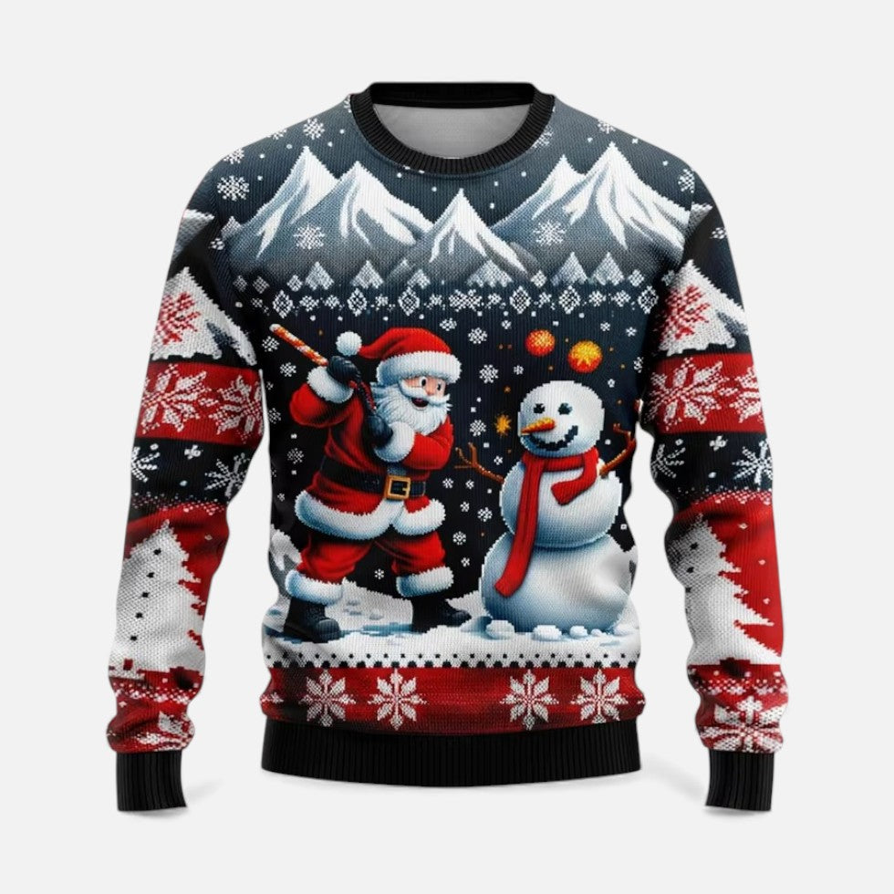Julklang - Ful Jultröja Herr Tomte Snögubbe Tryck Lätt Material Julfest – bild 6