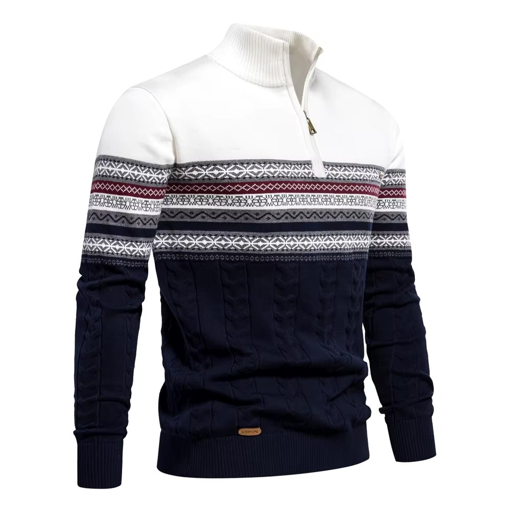 Kelvora - Half-Zip Mönstrad Tröja För Fritid – bild 4