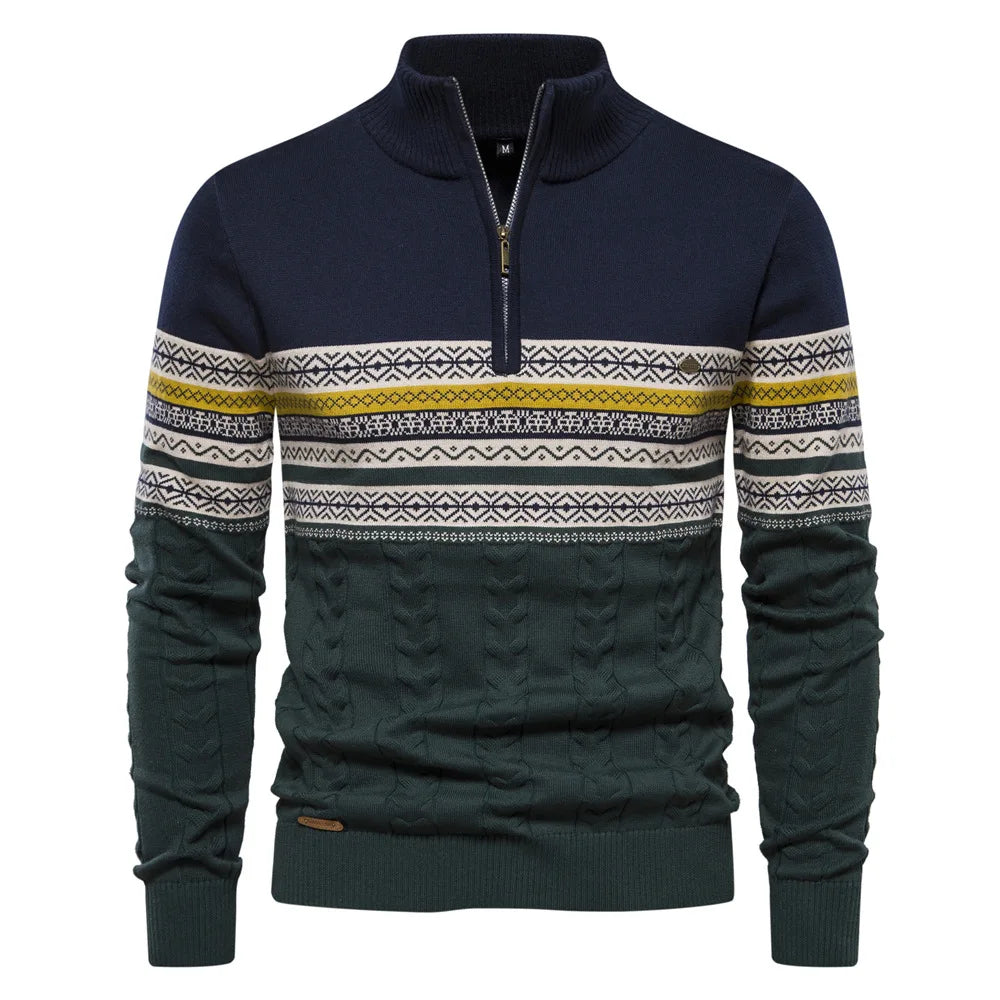 Kelvora - Half-Zip Mönstrad Tröja För Fritid – bild 9