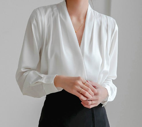 Lucetta - Draperad Omlottbluse Till Arbete Och Fest – bild 2