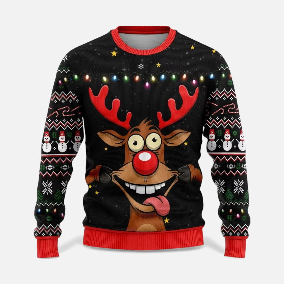 Pepparild - Jultröja herr mjukt material julmotiv bekväm passform fest