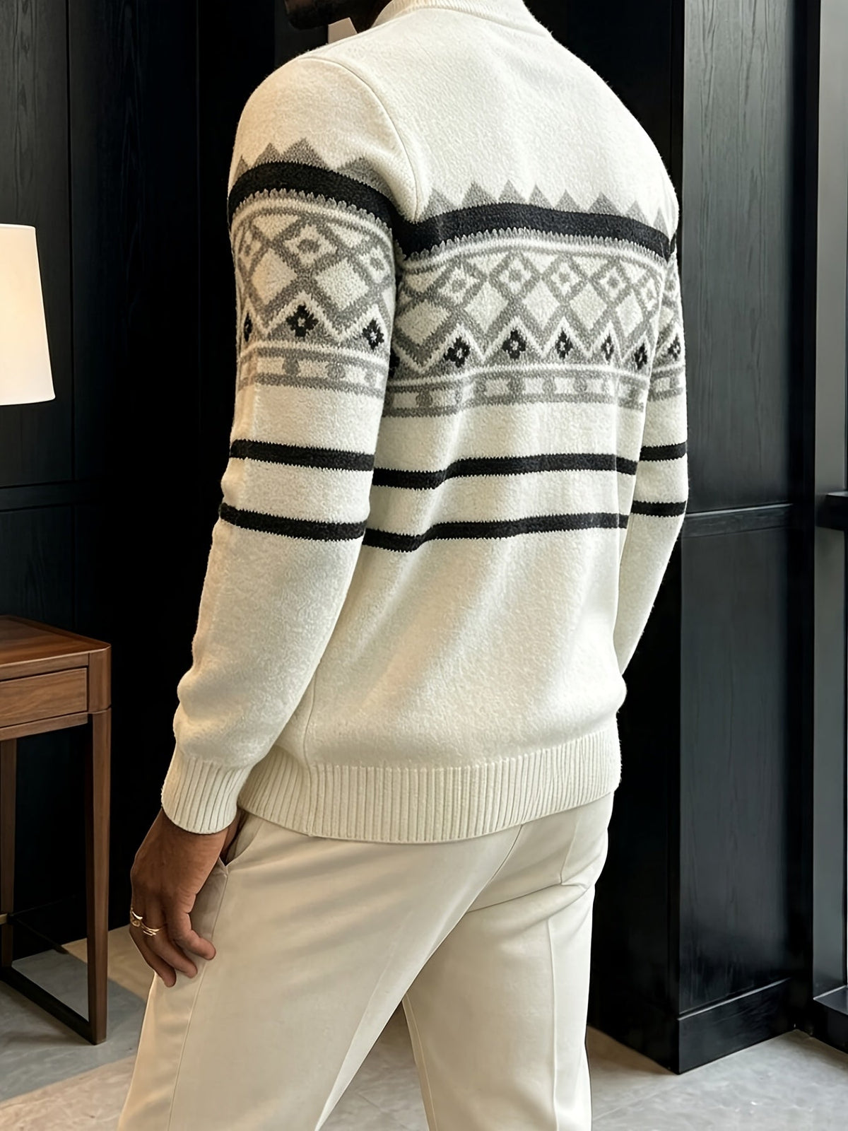 Rimgard - Jultröja Herr Fair Isle Mönster Rullkrage Slim Fit Vardag – bild 4