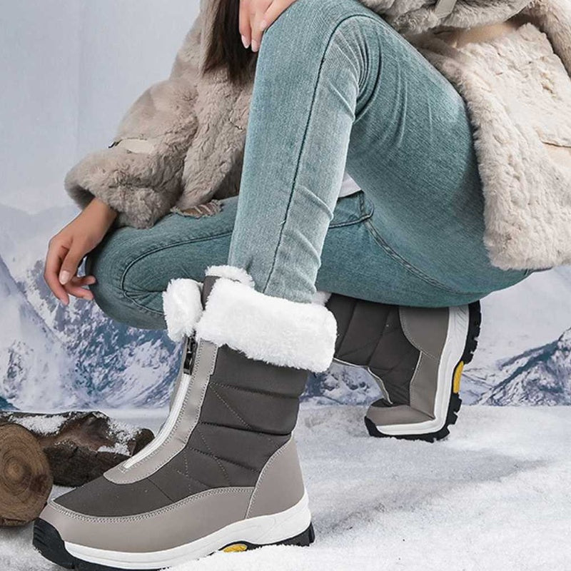 Nicolle™ - Dam Varma Vattentäta Vinterkängor | Halkfria med Dragkedja – bild 4