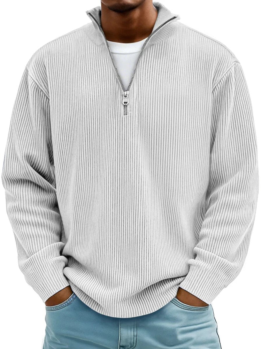 Vendros - Ribstickad Quarter-Zip Tröja För Vardagsbruk – bild 5
