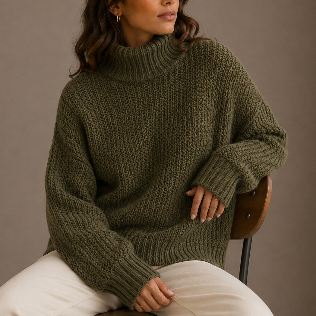 Vindra - Oversize Chunky Polotröja För Höst Och Vinter – bild 2