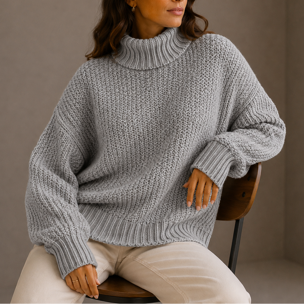Vindra - Oversize Chunky Polotröja För Höst Och Vinter – bild 5