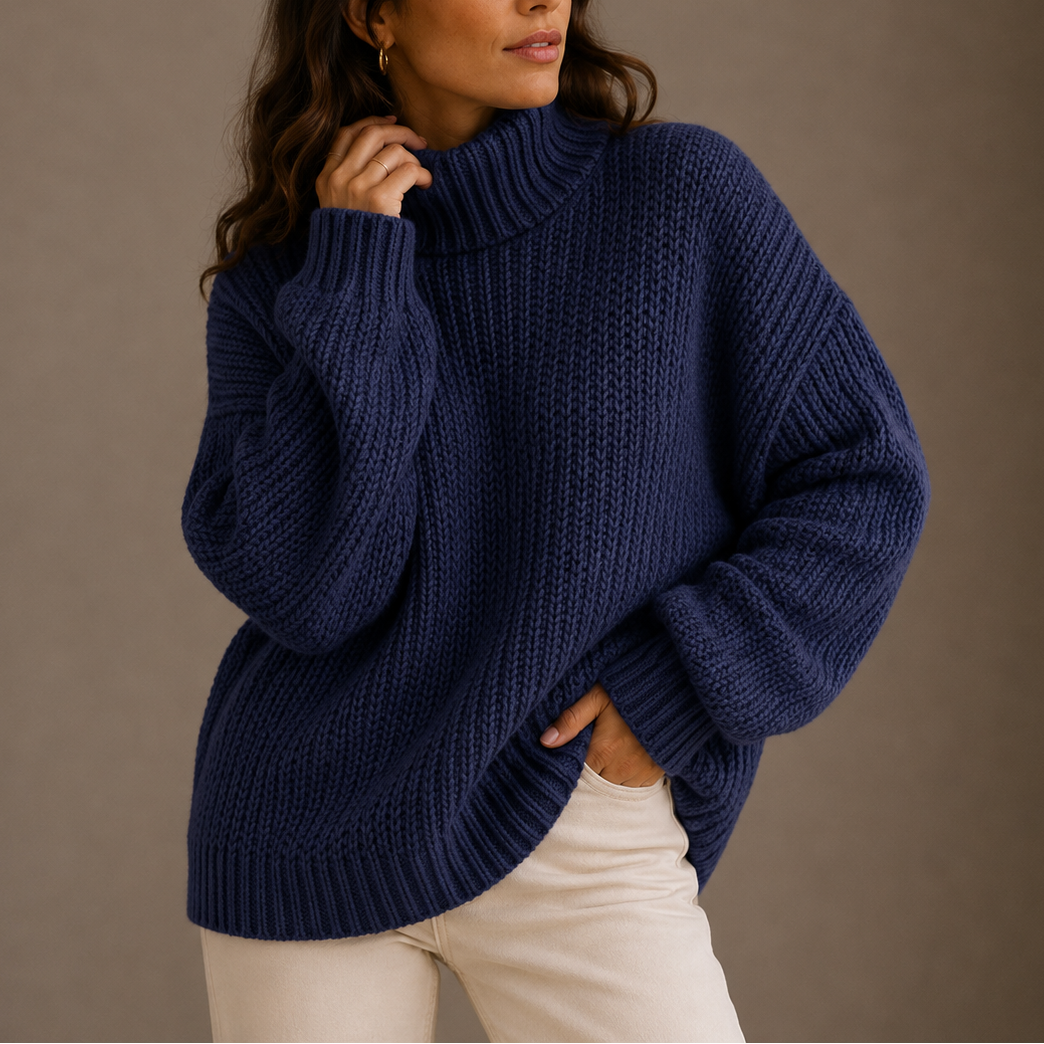 Vindra - Oversize Chunky Polotröja För Höst Och Vinter – bild 7